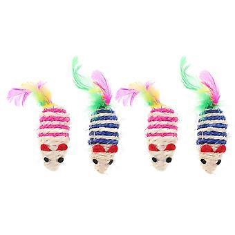 Kitten Cat Mouse Toys Chew Toys for Pets Sisal Material 12Pcs Pack