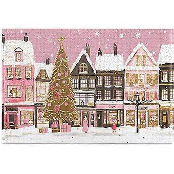 Pinks Christmas TownUnique and Beautiful DesignCollectible Puzzle Featuring ChristmasVibrant ColorsJigsaw CYQL-638