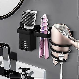 Soporte para secador de pelo Estante de almacenamiento para rizadores Soporte para secador de pelo de baño de montaje en pared resistente al calor Estante organizador de herramientas para el cabello de baño