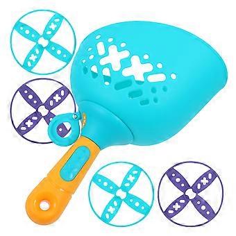 Flying Disc Toy for Kids Outdoor Interactive Launcher 1Set Blue ABS