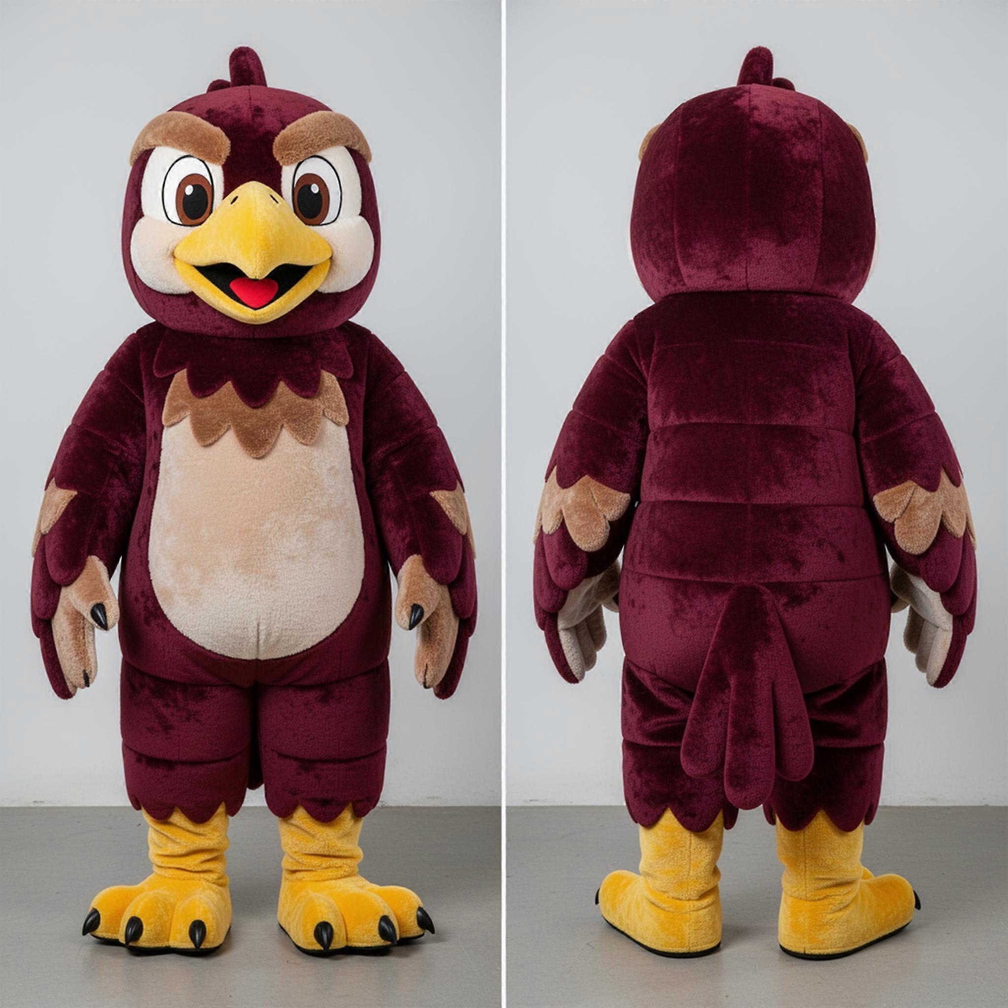 MASTICOT Maroon Broad Winged Hawk Mascot
