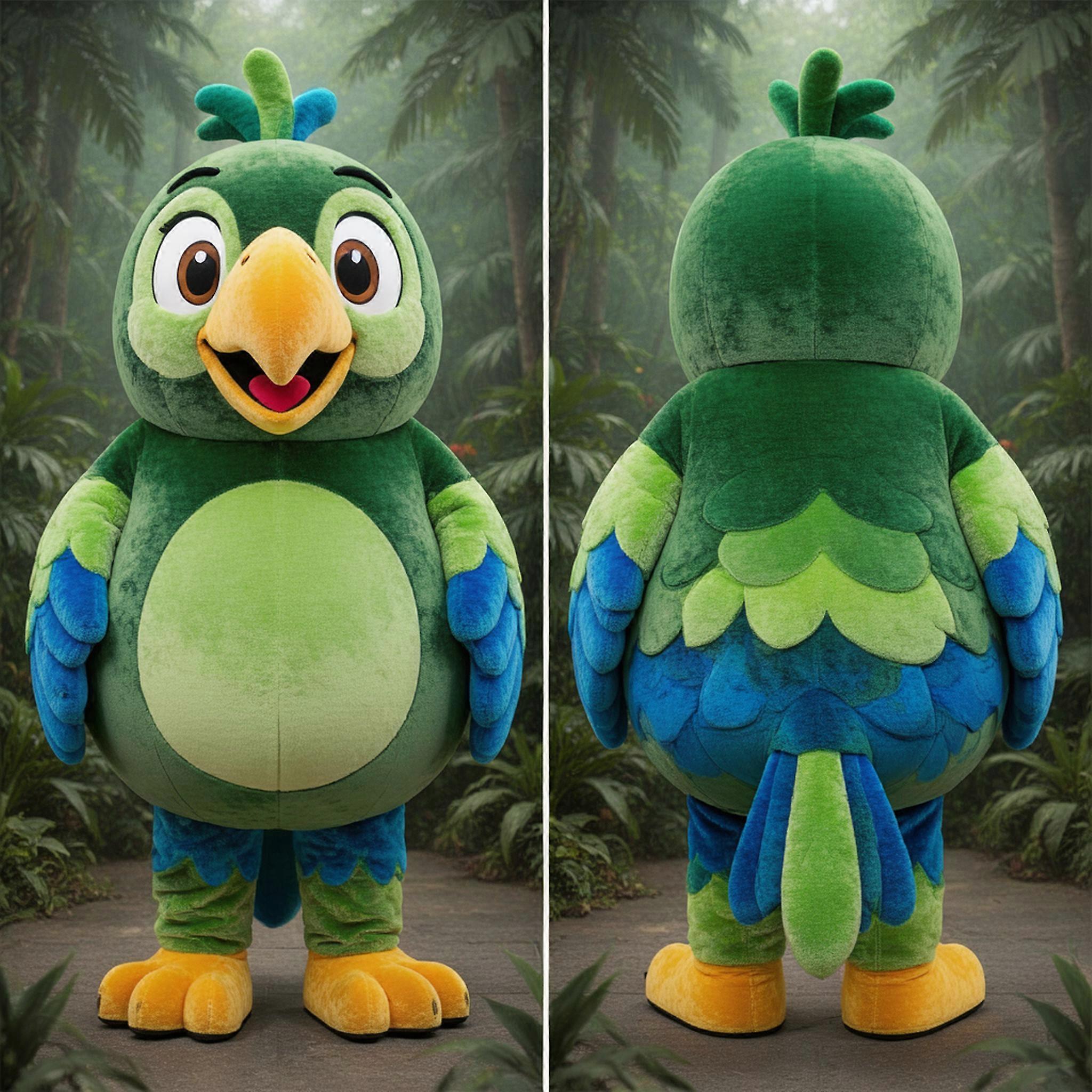 MASTICOT Vibrant Olive Parrot Mascot