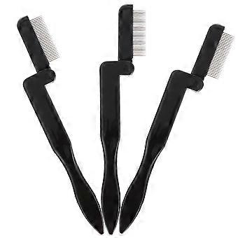 Wimpernkamm-Bürste, faltbarer Wimpernkamm für Make-up, 3-teiliges Set