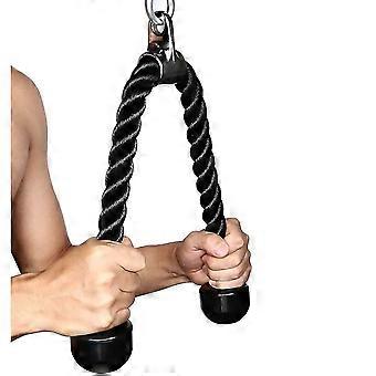Trizeps Seil Fitness Befestigung Kabel Maschine Pulldown Heavy Duty beschichtetes Nylonseil mit Vollgummienden, schwarz
