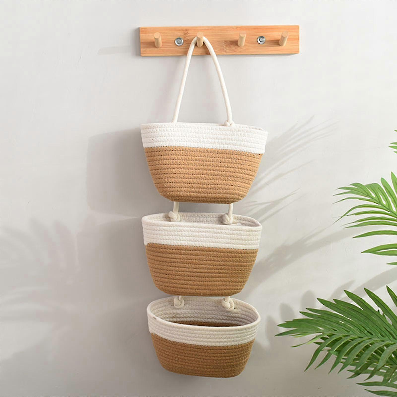 3-Layer Natural Rope Wall Basket