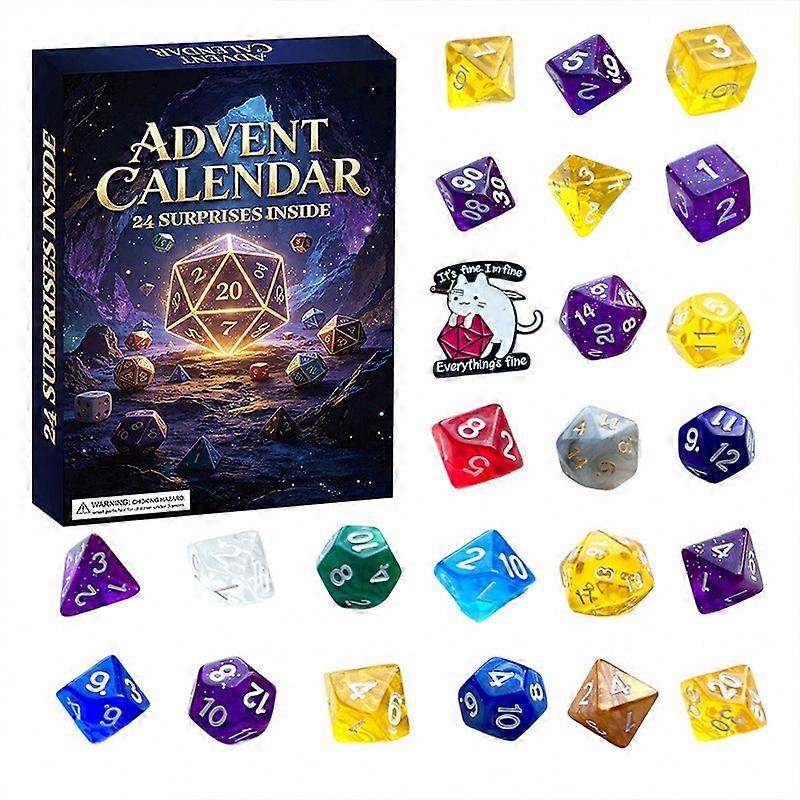 Dice Advent Calendar 2024 with 24 Surprise Counters