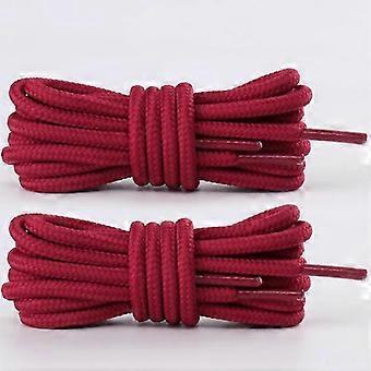 Round athletic shoelaces, 4 length options, 1 pair (2 laces) — polyester blend material Burgundy