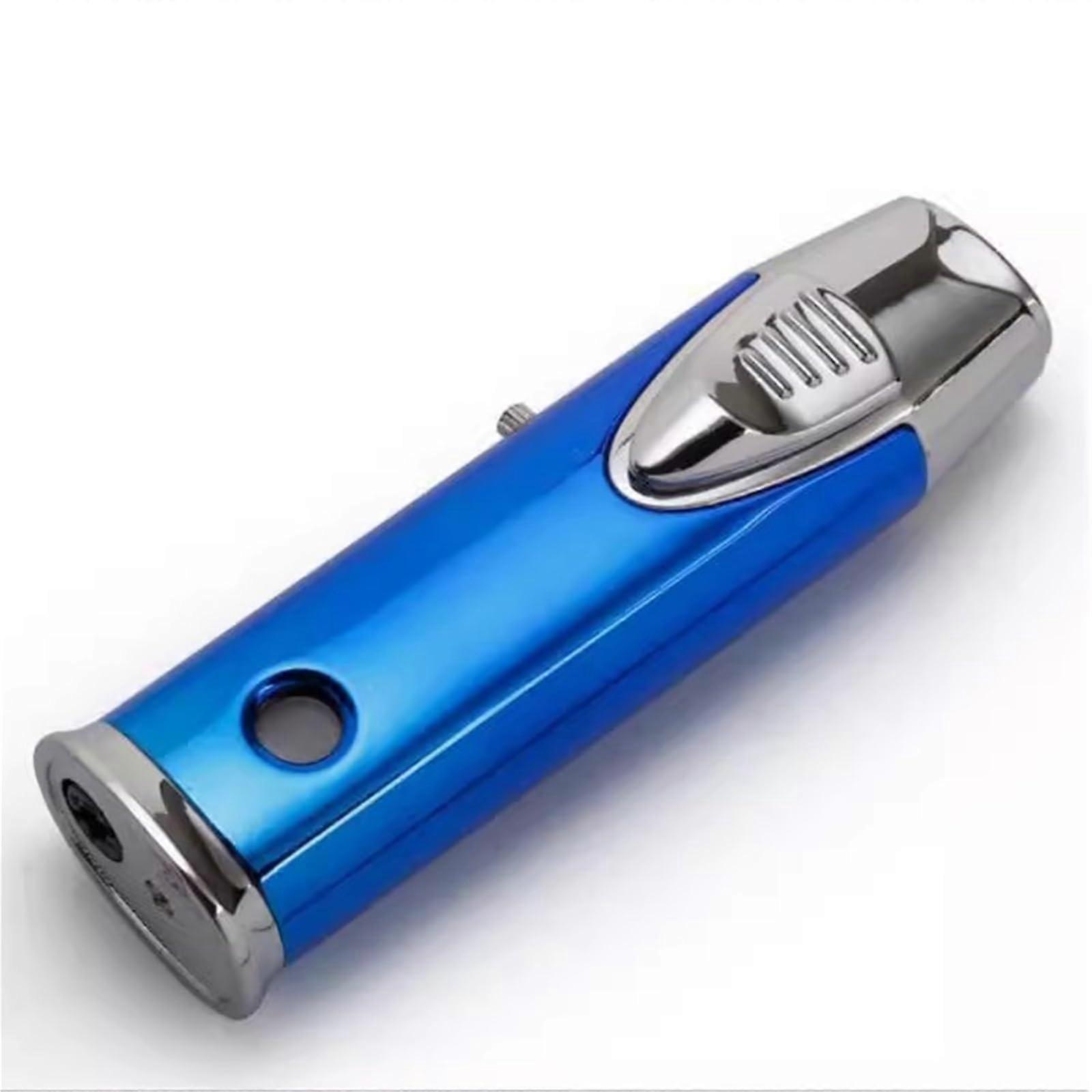 Windproof Dual Flame Butane Lighter with Adjustable Flame Control, Refillable Torch for Outdoor Use