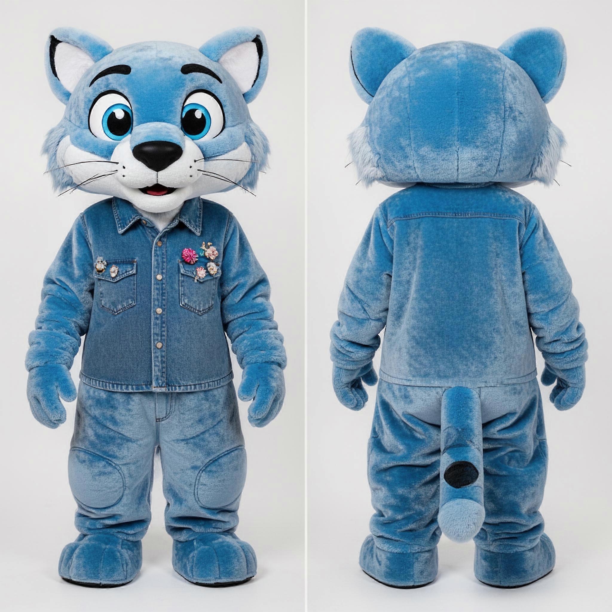MASTICOT Sky Blue Velvety Puma Mascot