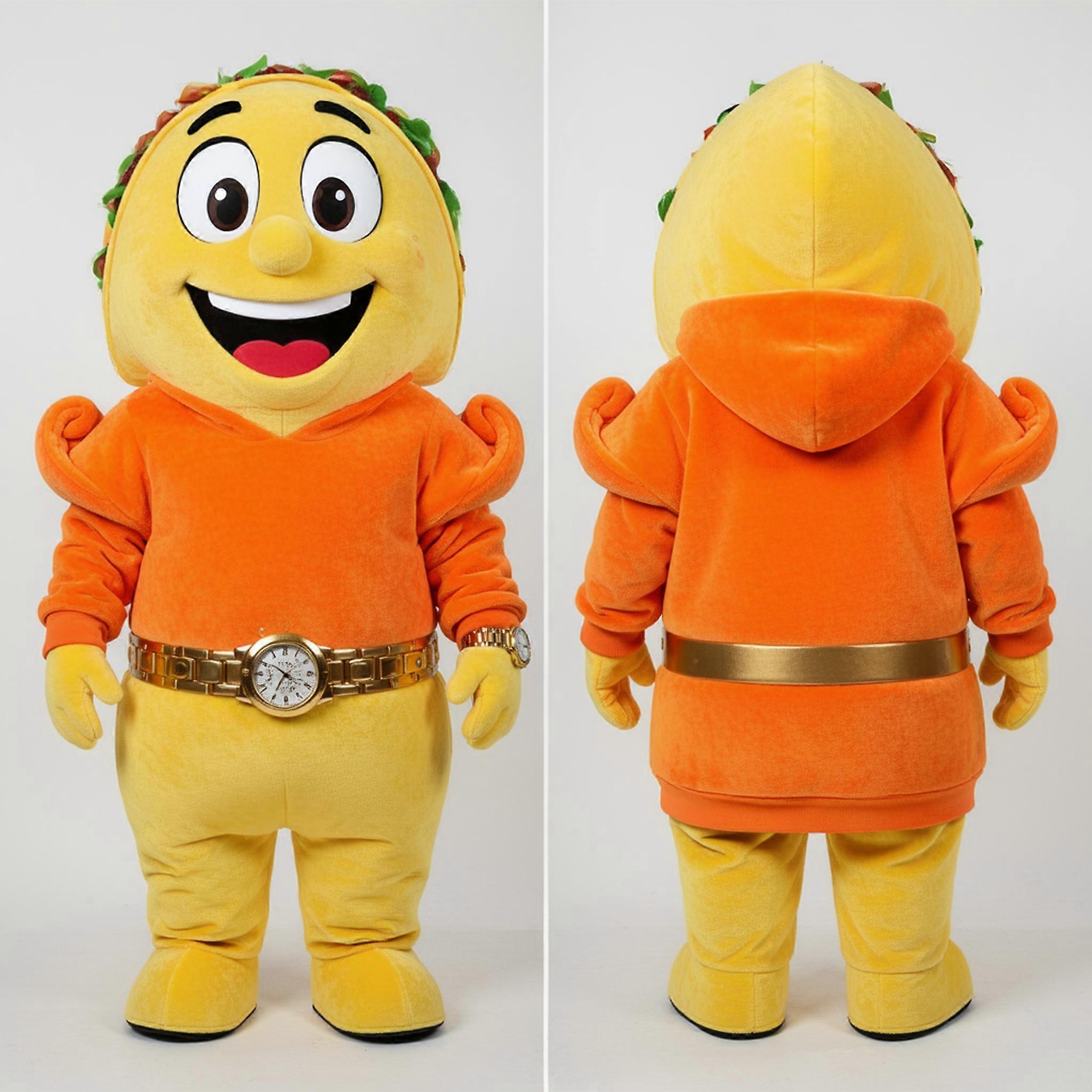 MASTICOT Yellow Smiling Tacos Mascot