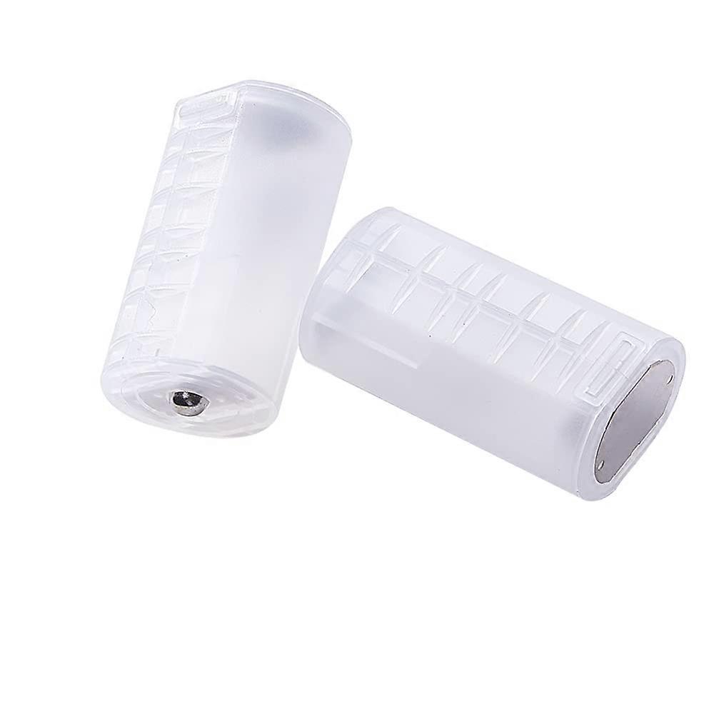 Transparent AA to D Battery Adapter 2 Pack, Quick Size Conversion, Secure Fit and Reusable Case
