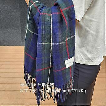 Winter scarf women's imitation cashmere large board double-sided plaid love thickened scarf warm shawl ins style versatile
