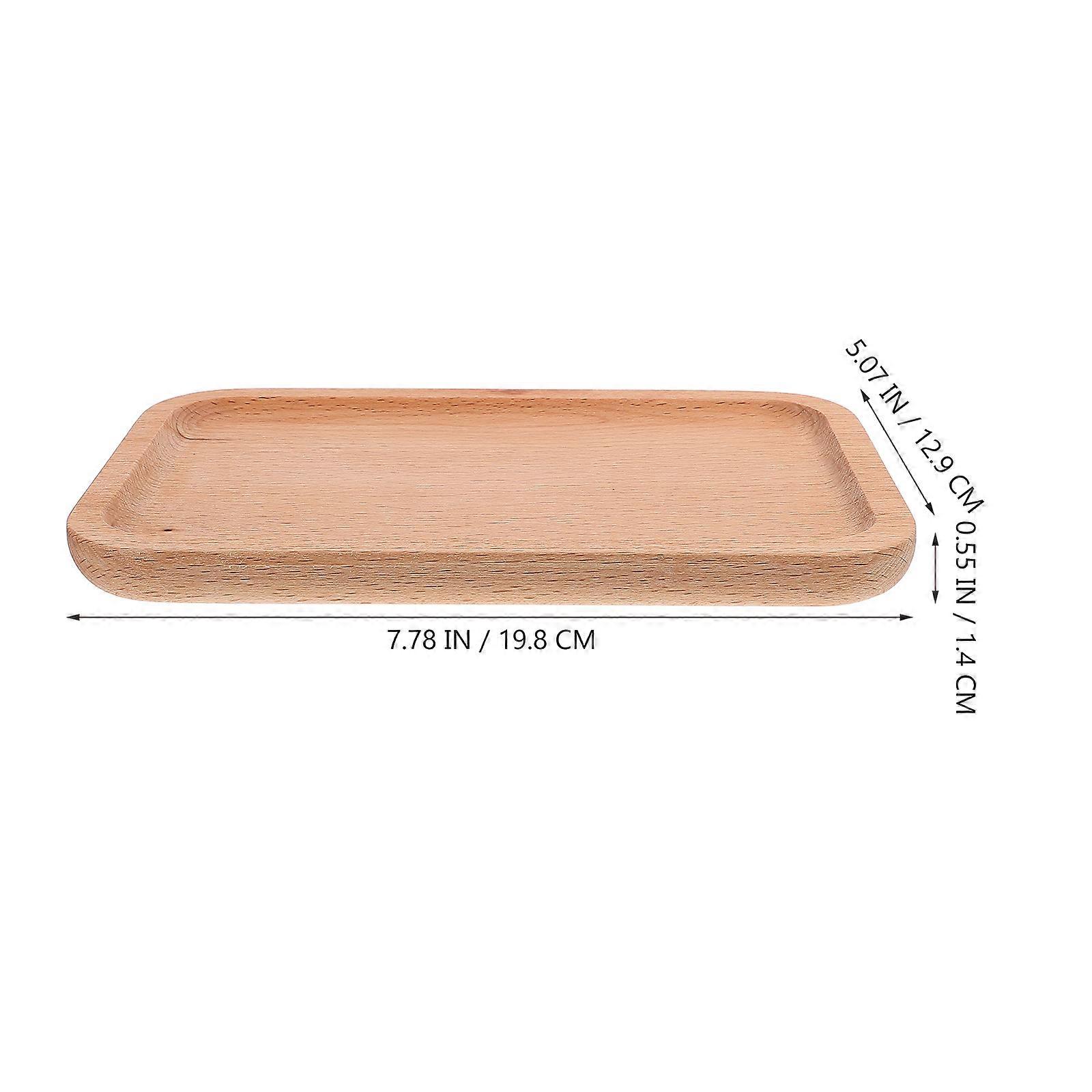 Beige Beech Rectangular Tray Food Serving Tray for Home Use