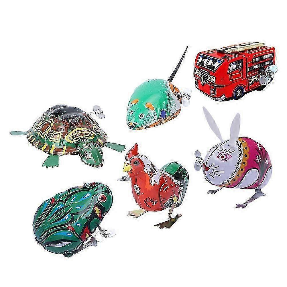 6-Pack Children's Wind-Up Playsets Assorted Designs Early Learning Clockwork Toys
