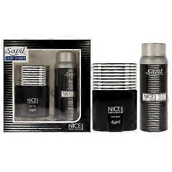 Nice Feeling Black By Sapil For Men - 2 Pc Gift Set 2.5oz Edt Spray, 5.1oz Perfumed Deodorant Spray
