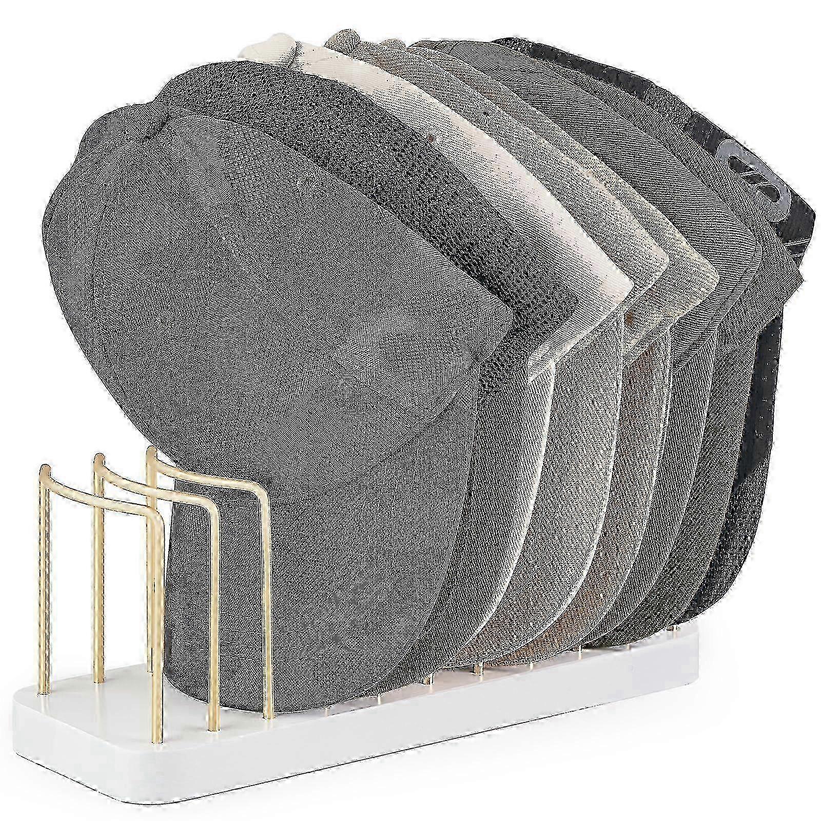 Wall-Mounted Hat Organizer compatible with Desk & Closet Storage with Multi-Hook Design