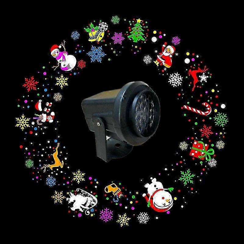 16 Patterns Rgb Multicolour Led Rotating Christmas Projection Lamp