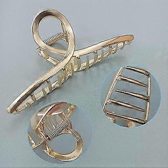 Metall Starkt Hår Halkfritt Stort Klospänne Klämmor Hårnål Mode Styling Accessoarer För Kvinnor Och Flickor Tunt Tjockt 1st Guld