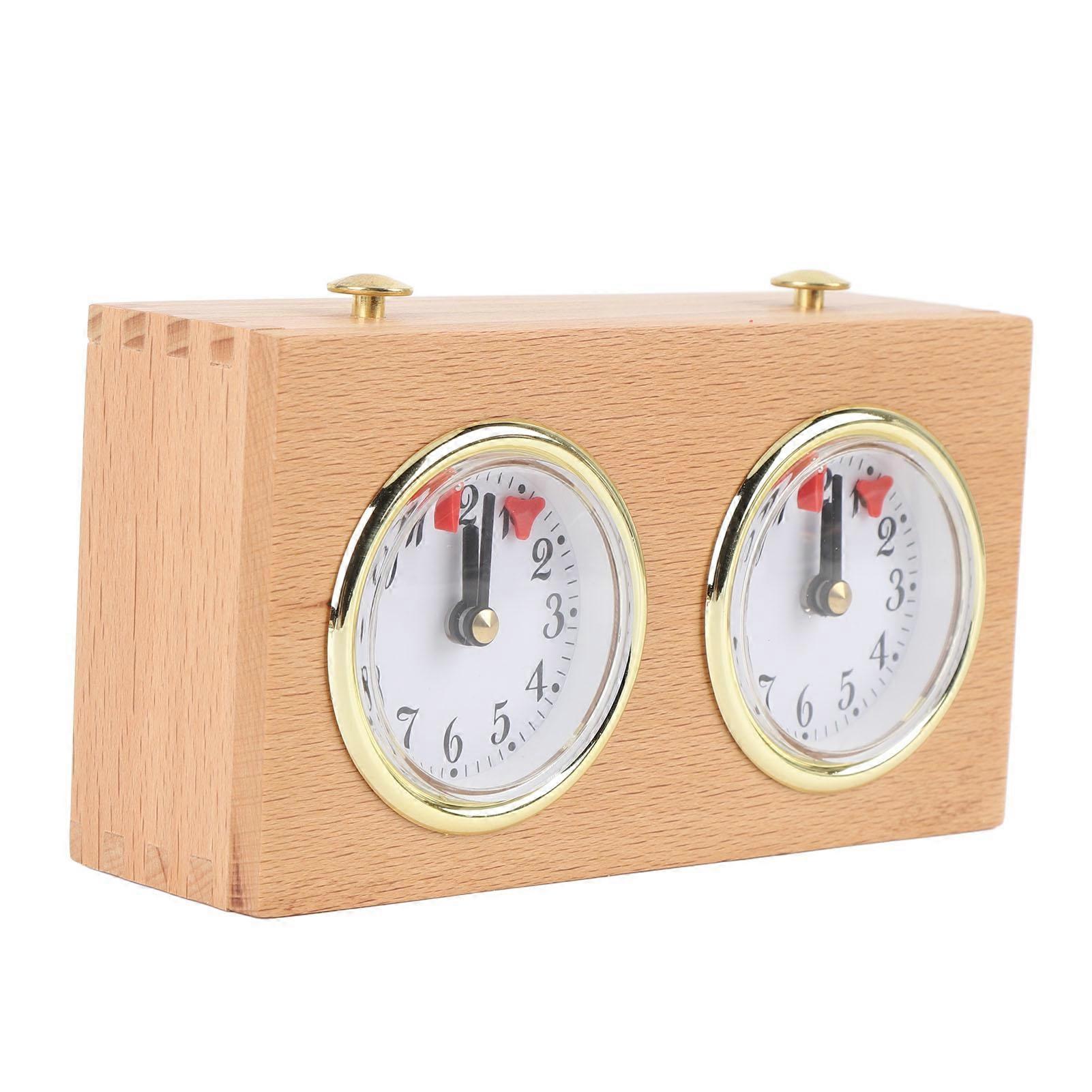 Chess Clock Analog Timer Retro Wooden Competition Timing High Accuracy Mechanical Tool