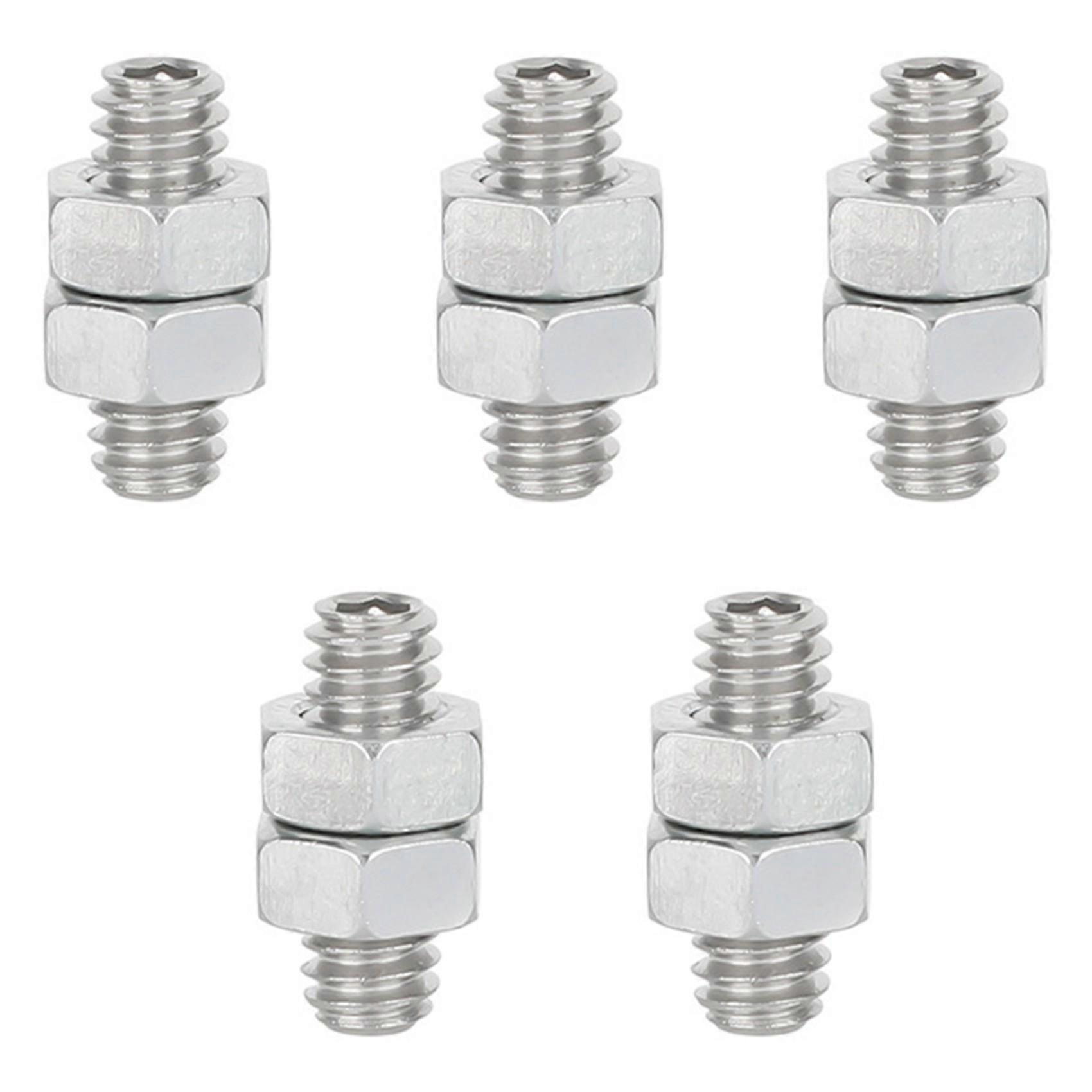 Camera Rig Hex Socket Grub Screw 1/4"-20 Threaded Stud with Lock Nuts for Photography Accessories