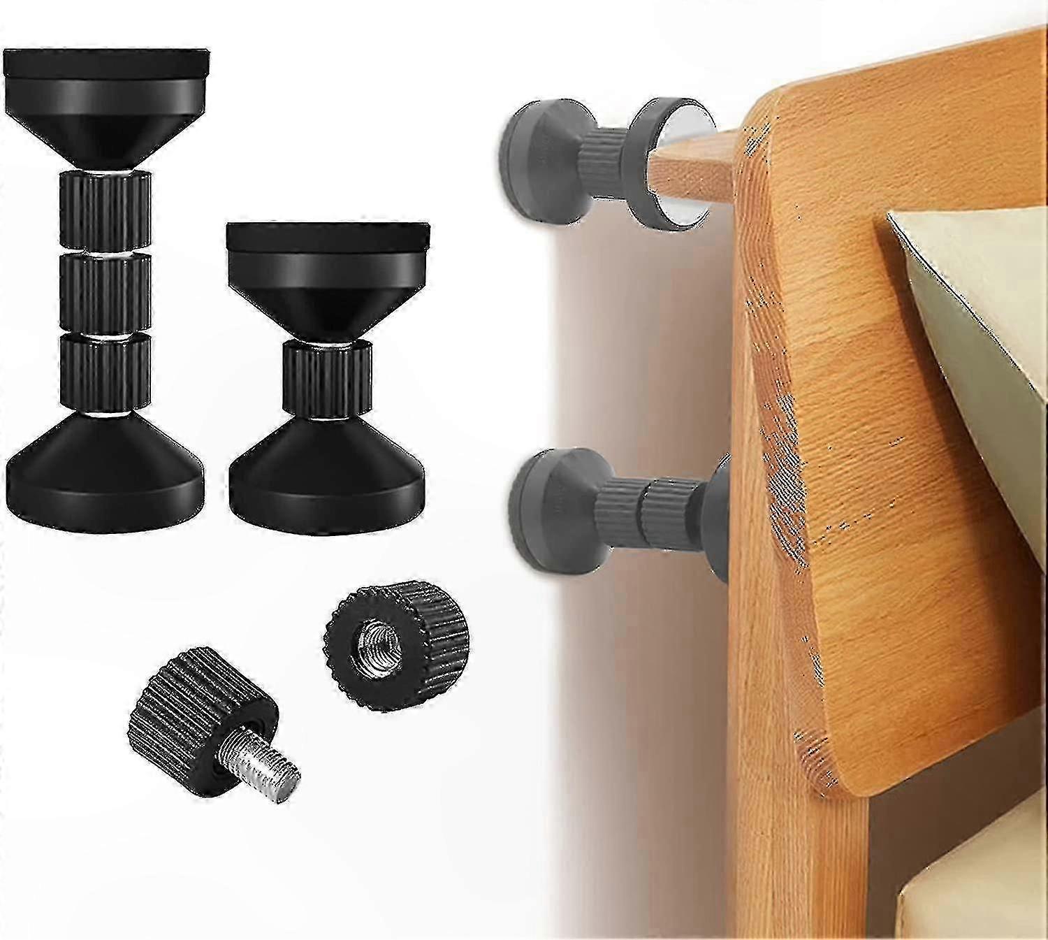 4pcs Adjustable Headboard Stoppers, Anti-Shake Bed Frame Wall Fixer