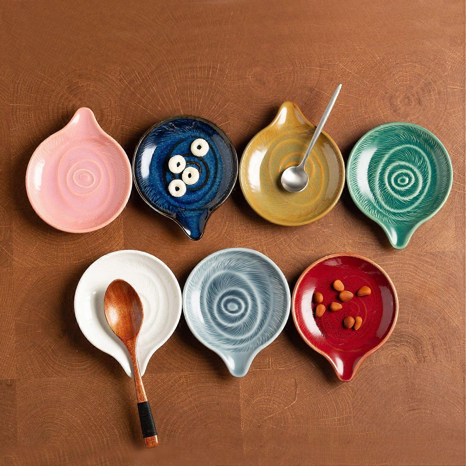 Glazed Swirl Ceramic Spoon Rest