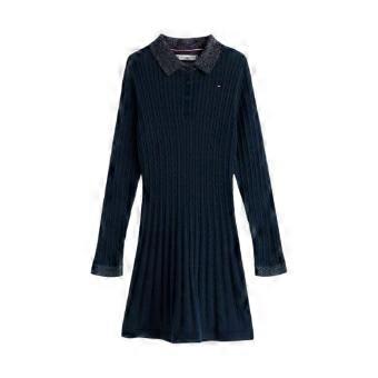 Tommy Hilfiger Girls Cable Knit Long-Sleeved Sweater Dress