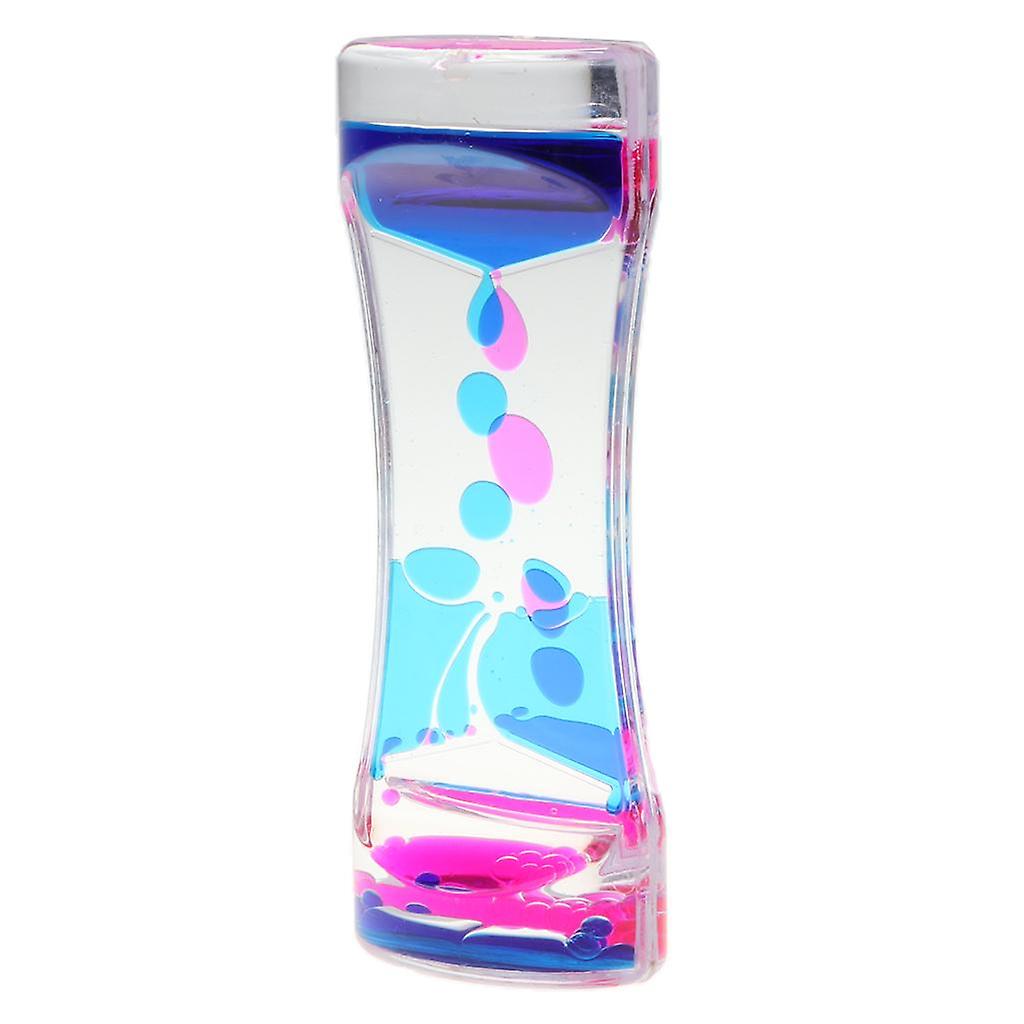 Double Color Floating Oil Hourglass Sensory Toy