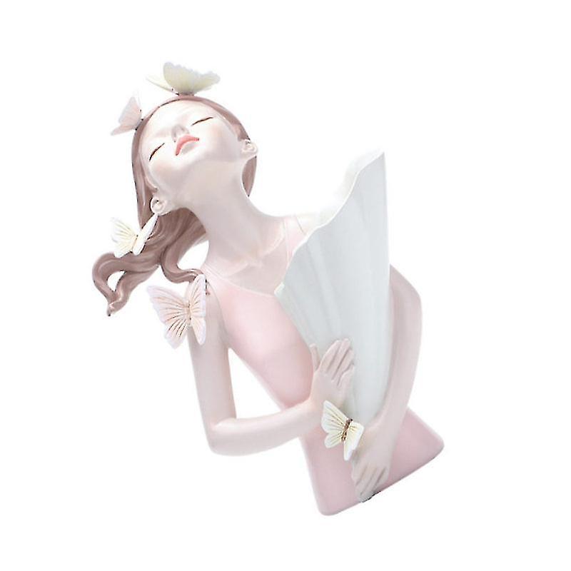 31X21cm Pink Sculptures & Statues 1pc Practical Bracelet Display Tray Resin Girl Craft Cartoon Doll
