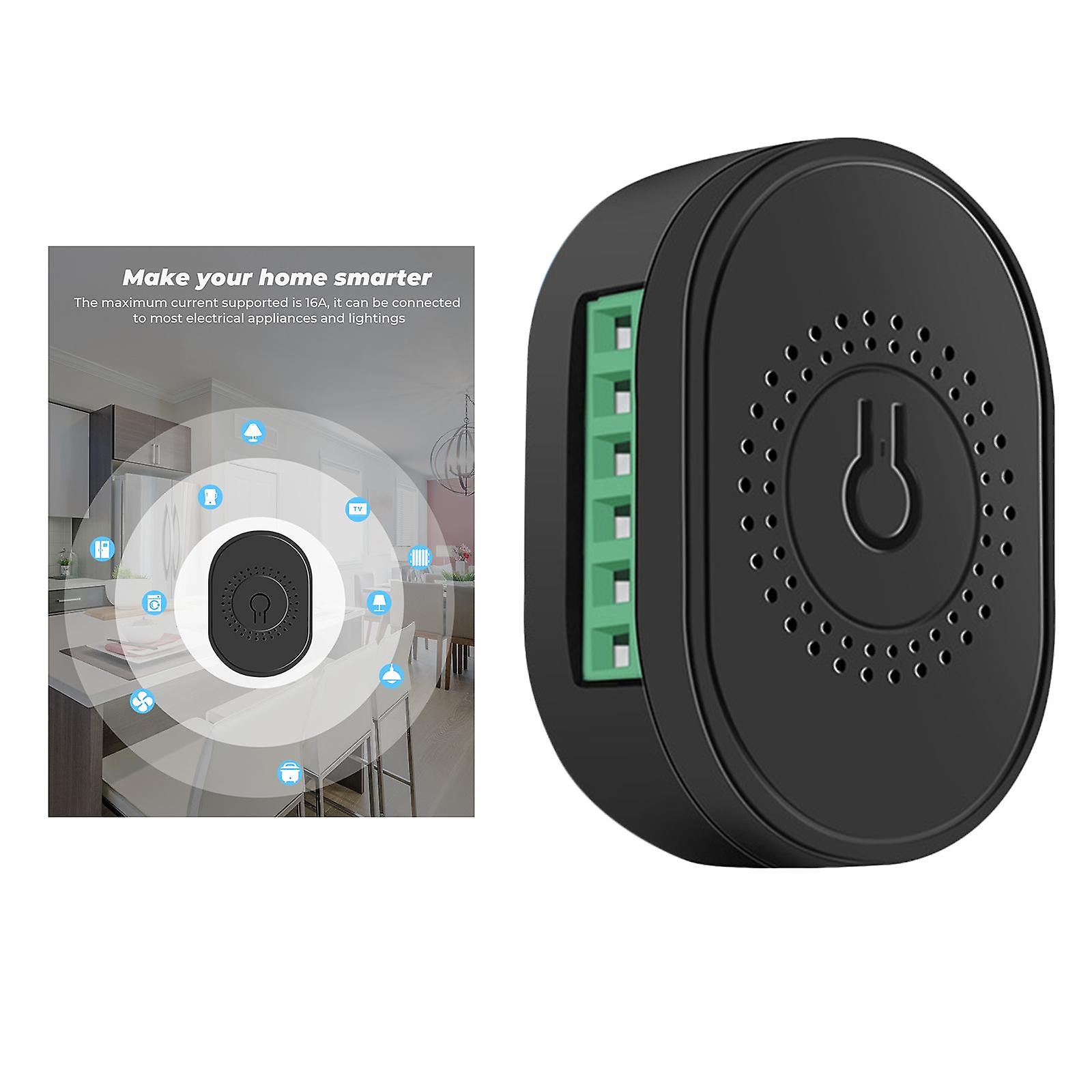 WiFi Smart Switch Light Mini 2 Way Module Breaker For Amazon Alexa Black 10A