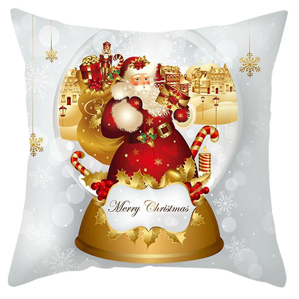 18 Inch Christmas Gold Decorative Throw Pillow For Case Cartoon
