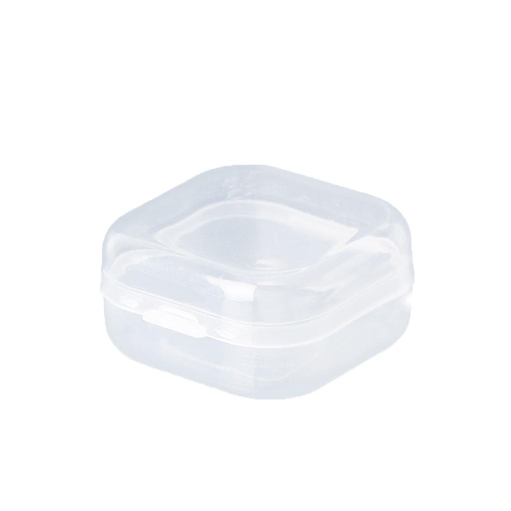 Square Transparent Storage Box with Lid Office School Classroom Stationery