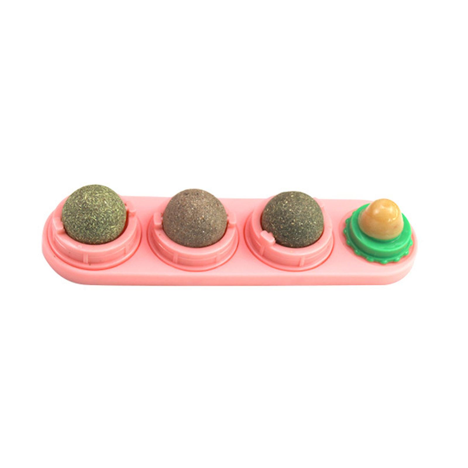 New Arrive 4pcs Catnip Wall Balls Toys Cat Edible Teeth Cleaning Kitty Chew Toys Safe Healthy