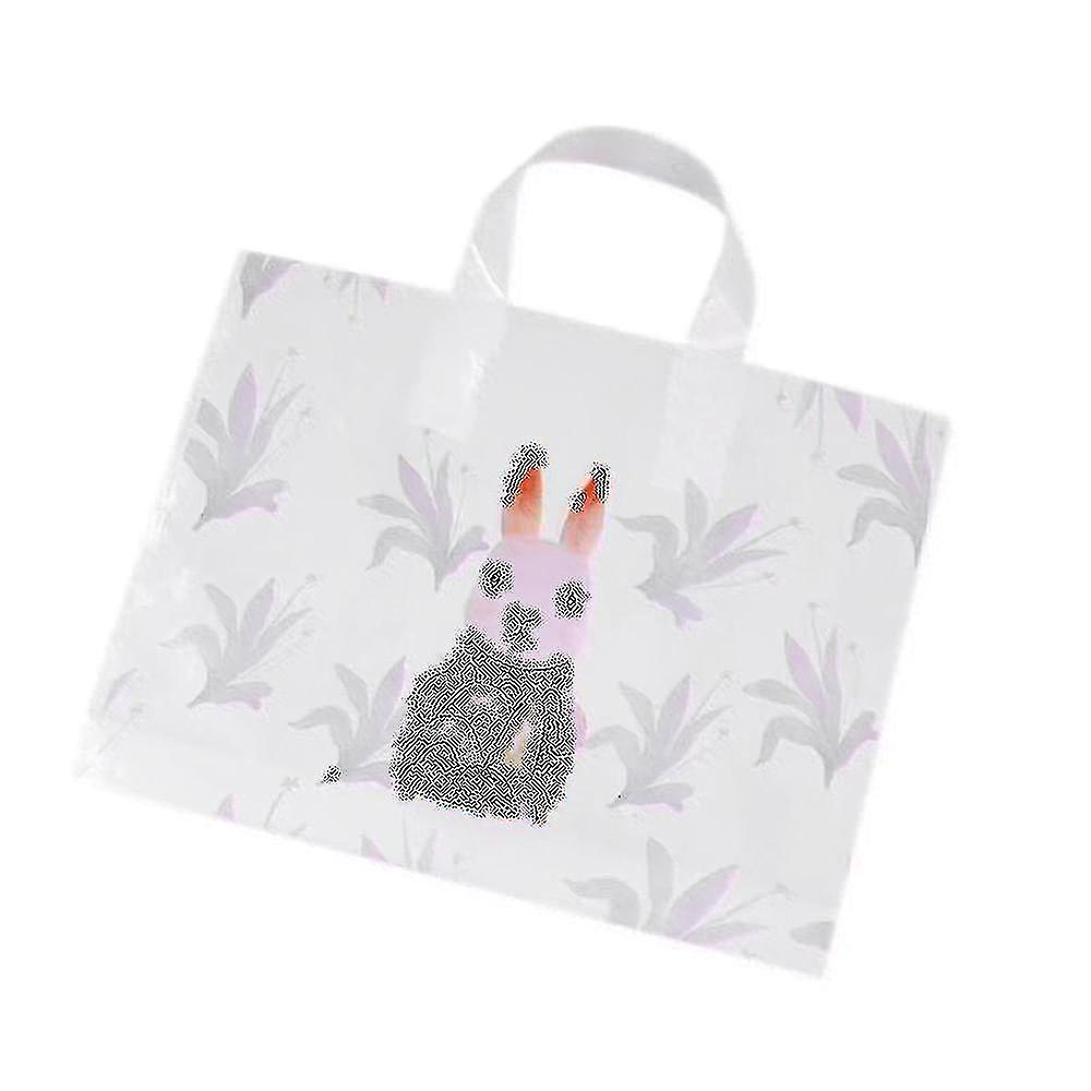 50pcs Thicker Large Plastic Bag Rabbit Pattern With Handles Bag