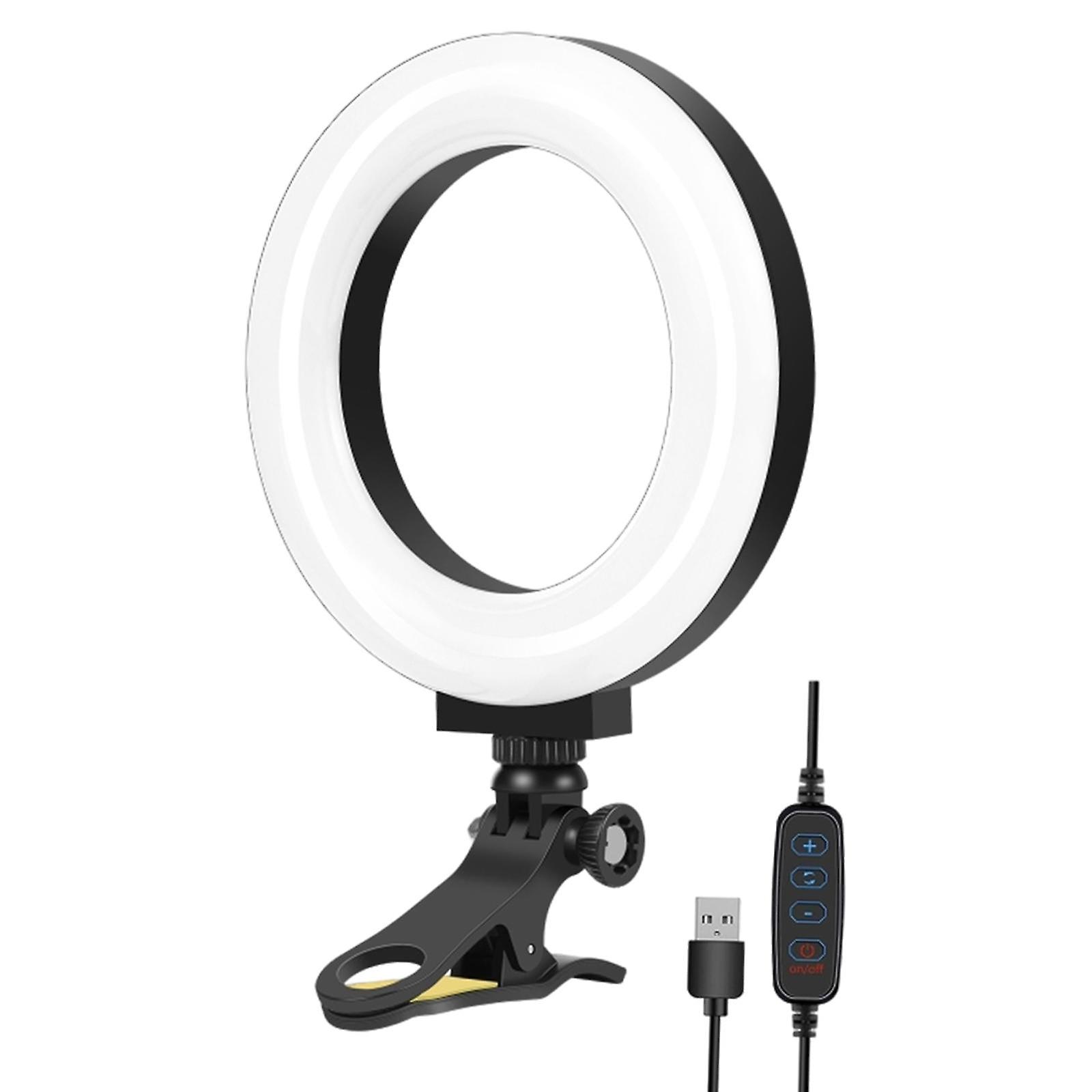 LED Ring Light Clip On Video Conference Lighting Kit USB Powered Stable 12cm