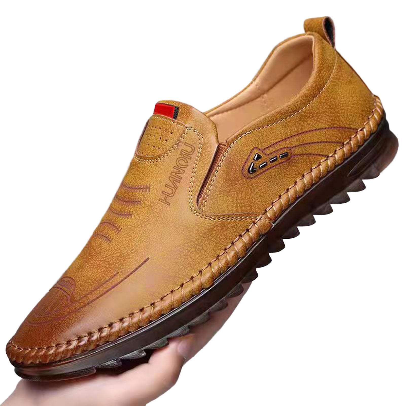 Män Fritid Pu Läderskor Glidande Enfärgade skor Gåva