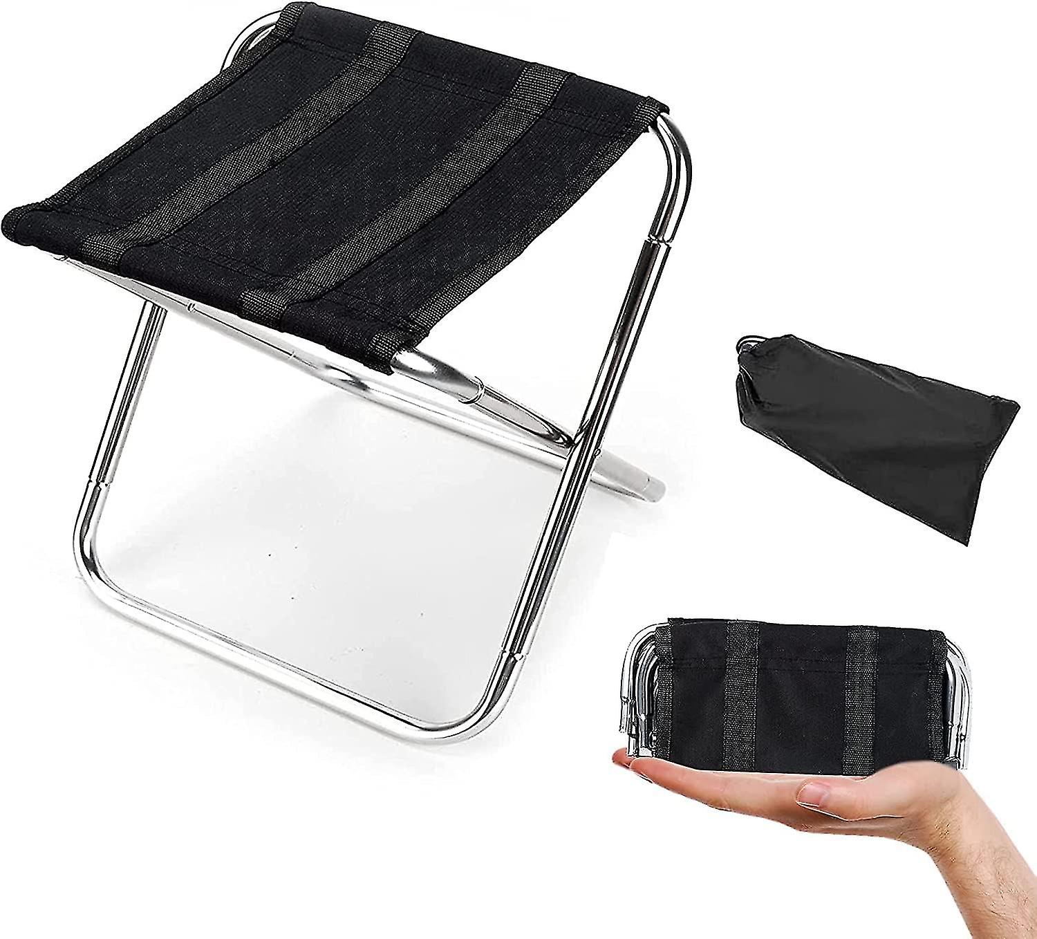 Φορητό υπαίθριο πτυσσόμενο επάνω ελαφρύ κάθισμα σκαμπό αλουμινίου στρατοπέδων για κατασκήνωση, ψάρεμα, πικνίκ, ταξίδι και πεζοπορία (24.8x22.5x27cm)