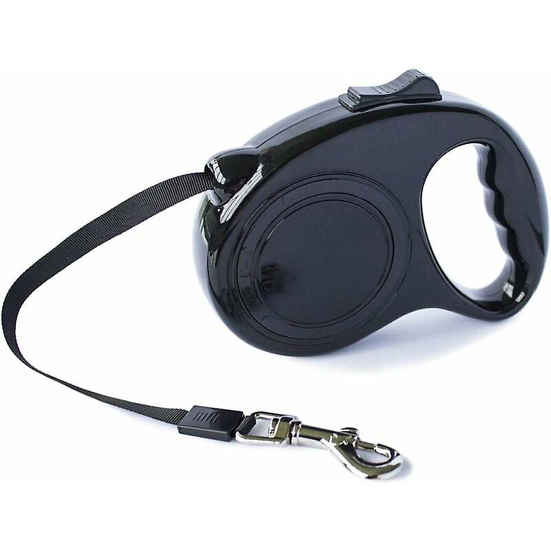 Extendable leash for medium and small dogs retractable 5 meters (Black)