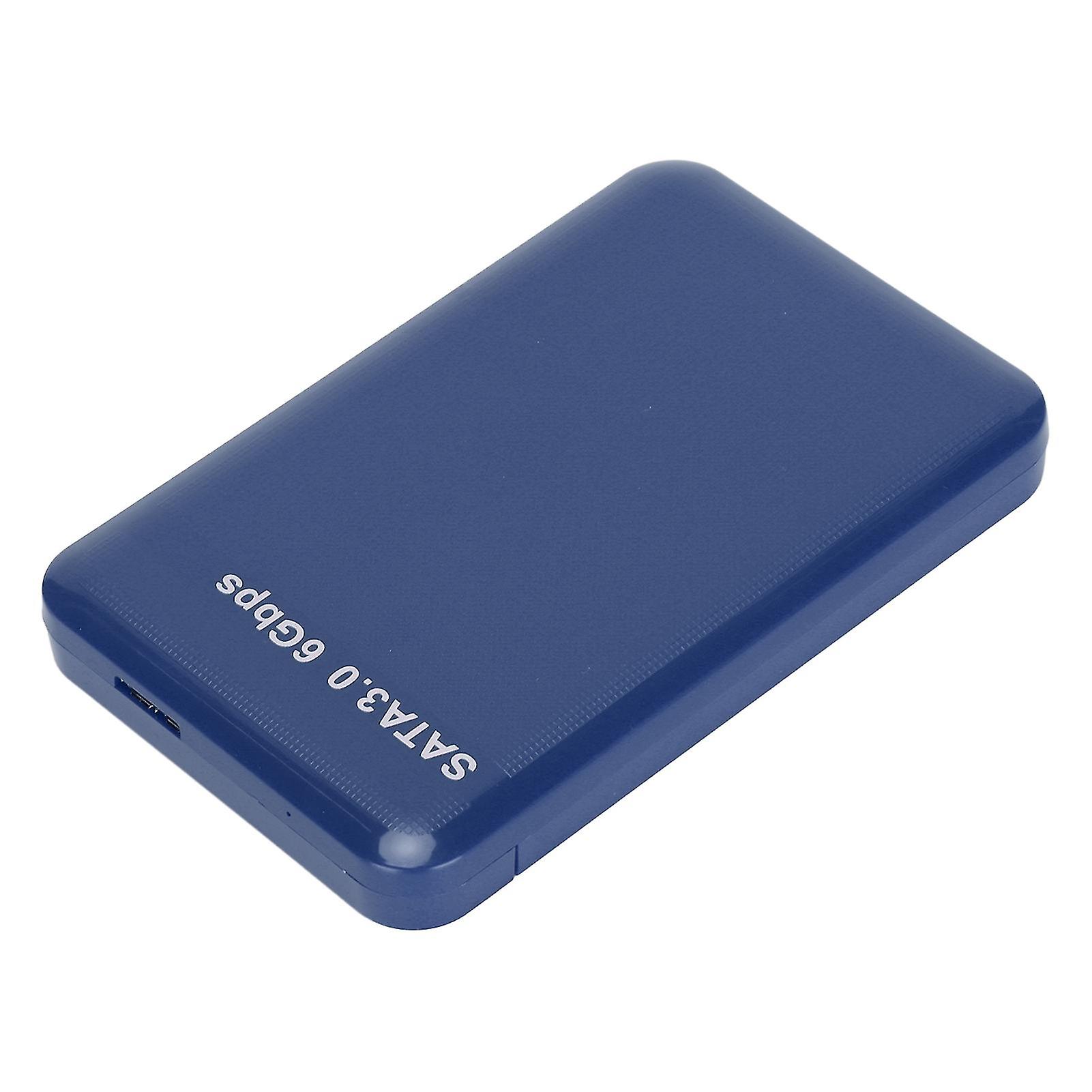 External HDD Case 2.5in USB3.0 SATA3.0 Plug and Play HDD Enclosure Support 3TB Capacity with LED Indicator for Windows Blue  (Not Inclube Hard Disk)