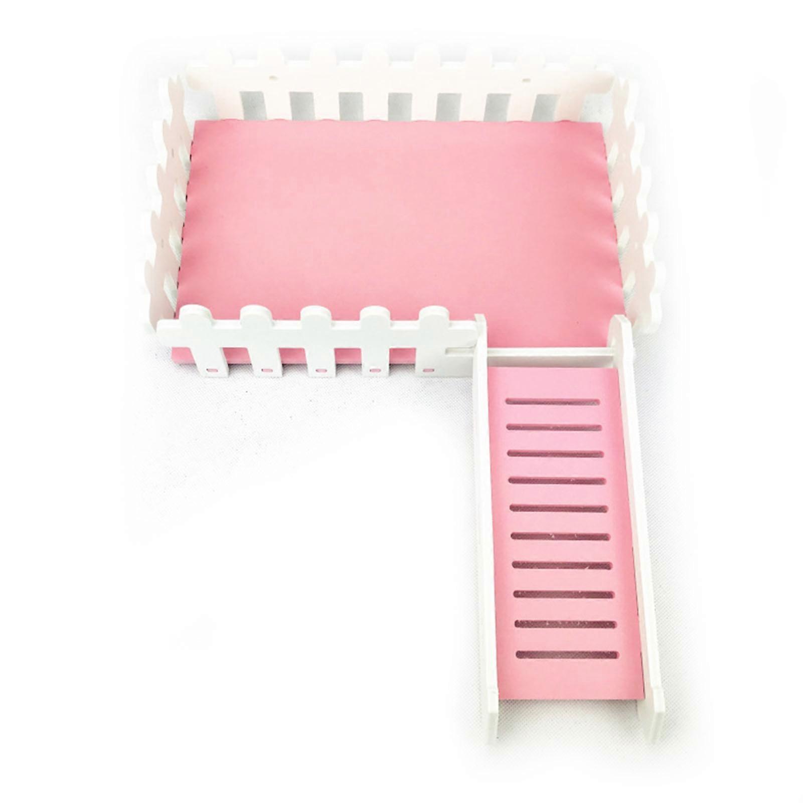 Hamster House Slide Platform Washable Detachable Easy to Install PVC Hamster White Fence Platform for Hamsters