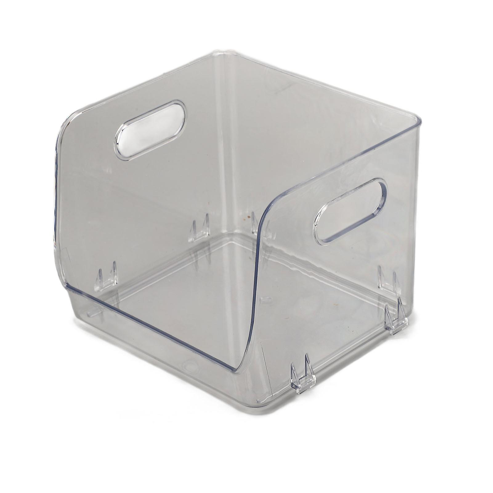 Transparent White Office Storage Holder: Stackable Design with Double Handles