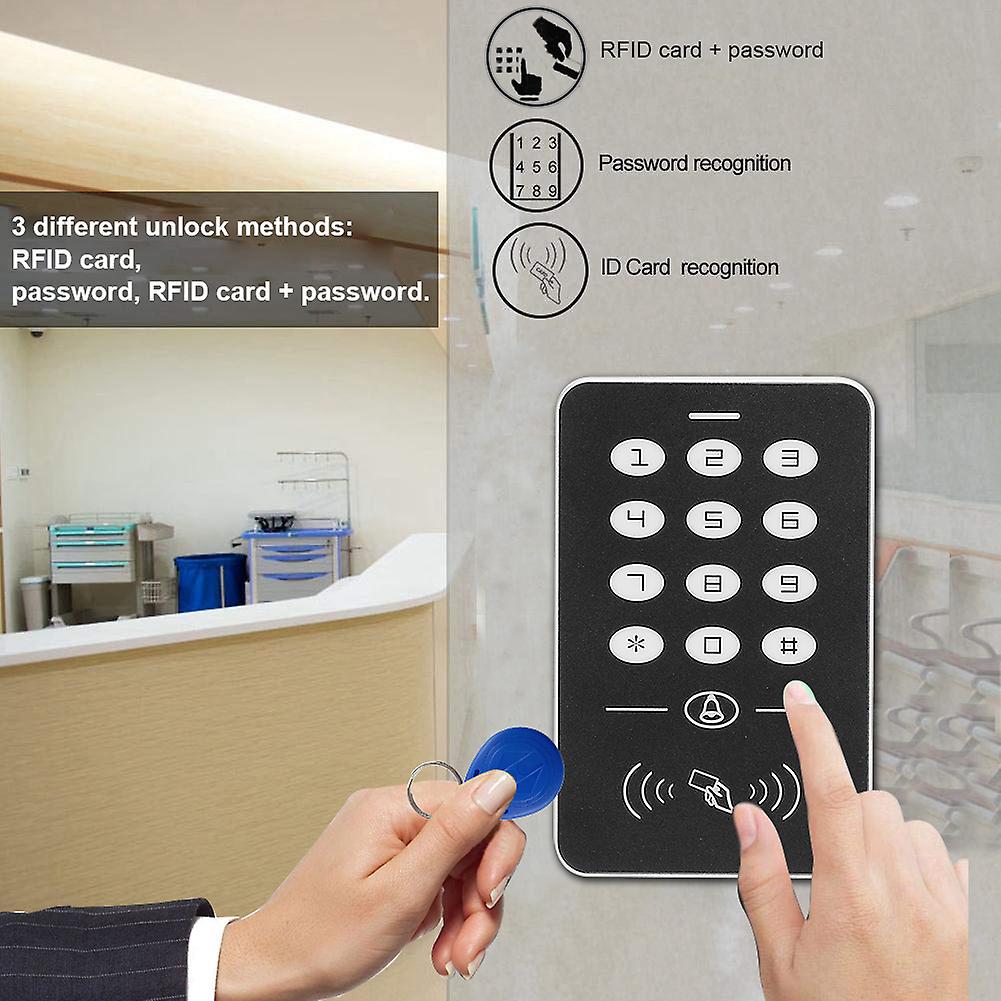 A1 RFID Card Reader Waterproof Keypad Doorbell Door Access Control with 10 Tags