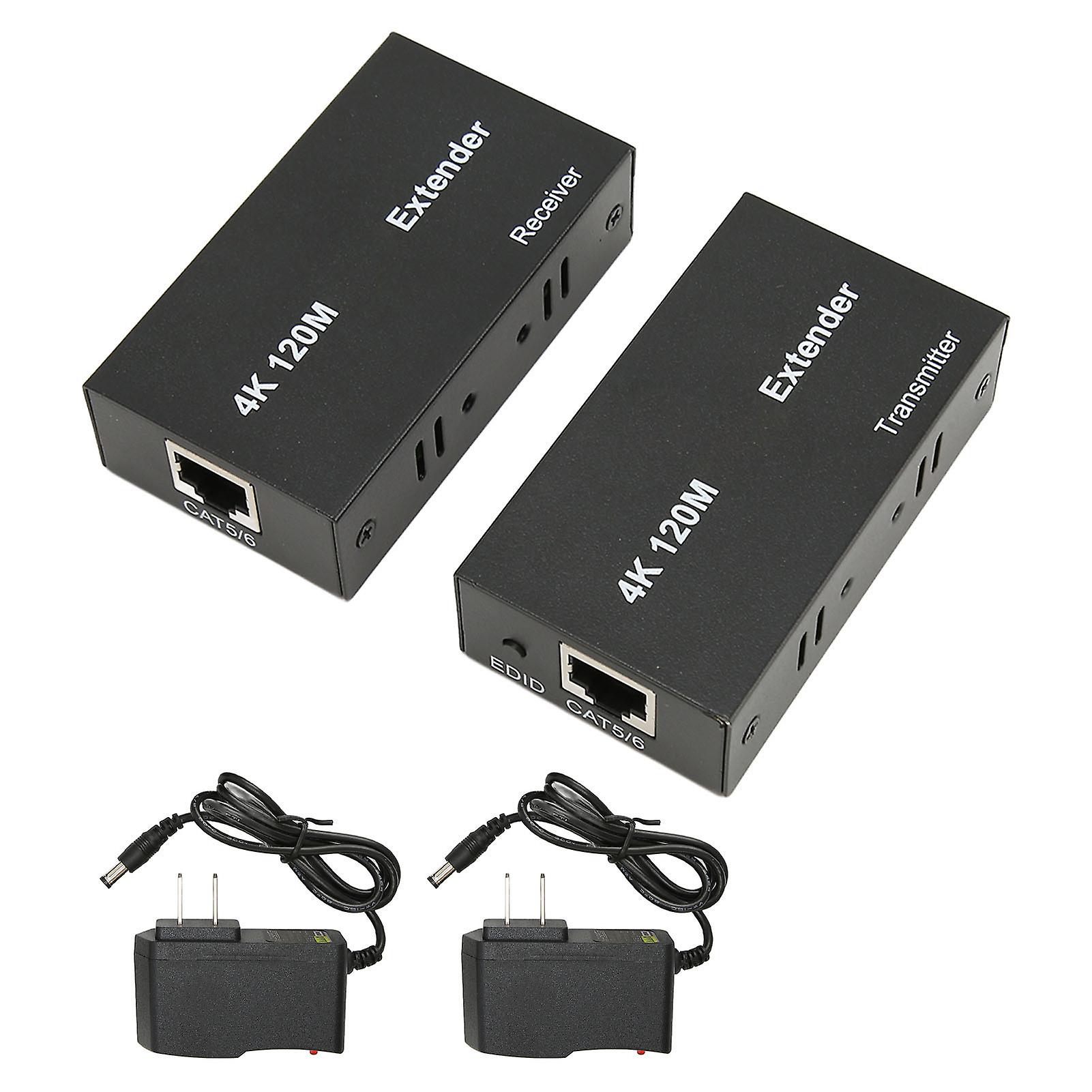 4K HDMI Extender 120M with EDID Function - Plug & Play, Full HD Transmitter Receiver US Plug