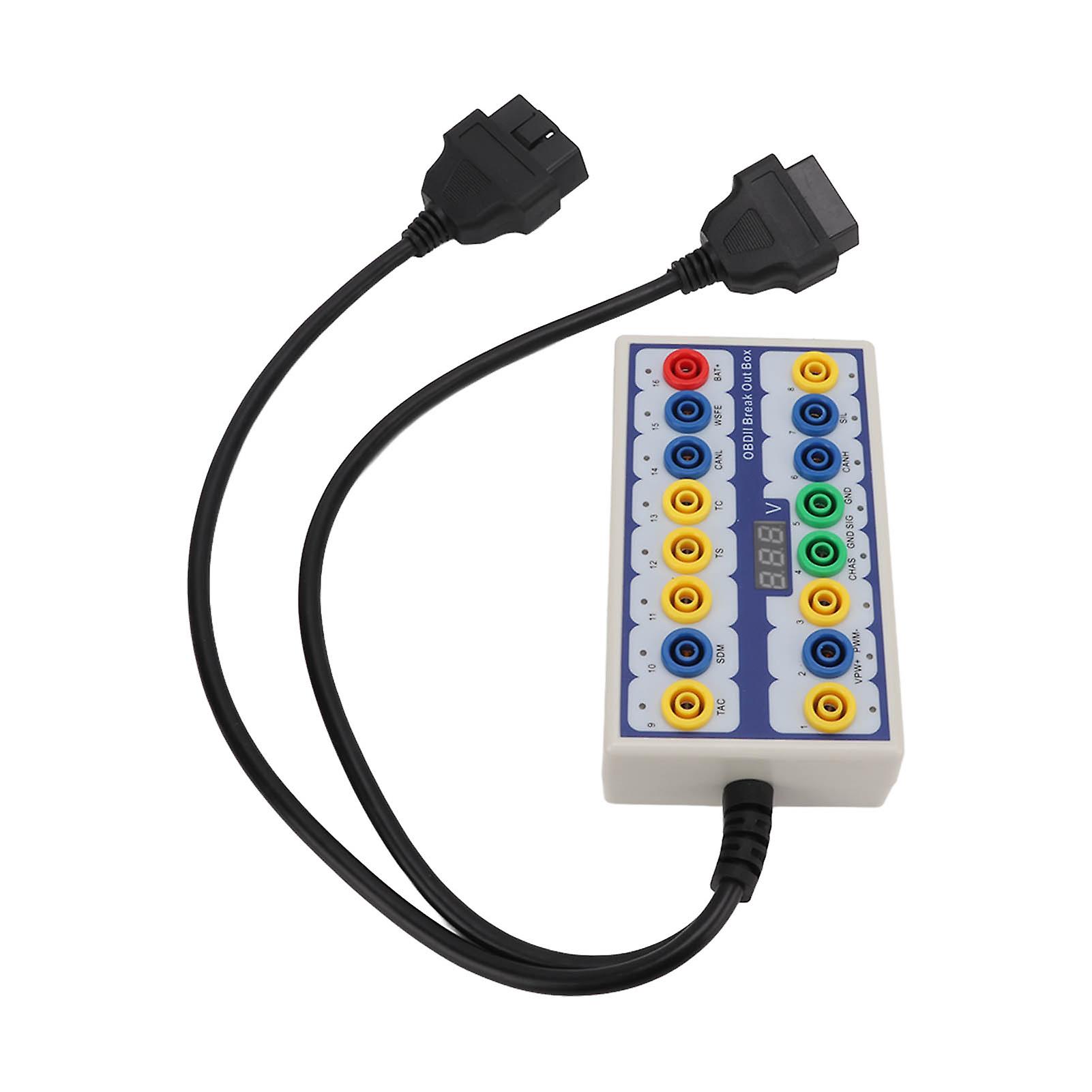 OBDII Breakout Box OBD2 Protocol Detector with Diagnostic Cable Universal for Car OBD Line Signal Transmission