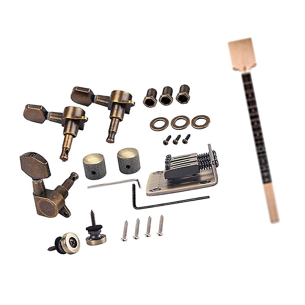 1 Set Guitar Bridge With Maplewood Neck For 3 String Cigar Box Guitar