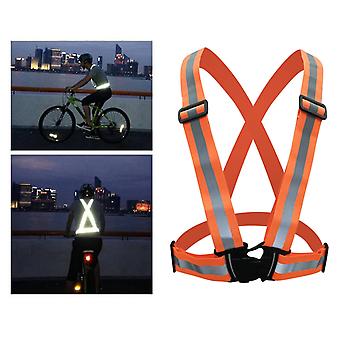 Elastic Cycling Vest Adjustable Reflective Vest Gear Strips Night Sports Safety Cycling Reflective Strip Riding~3353