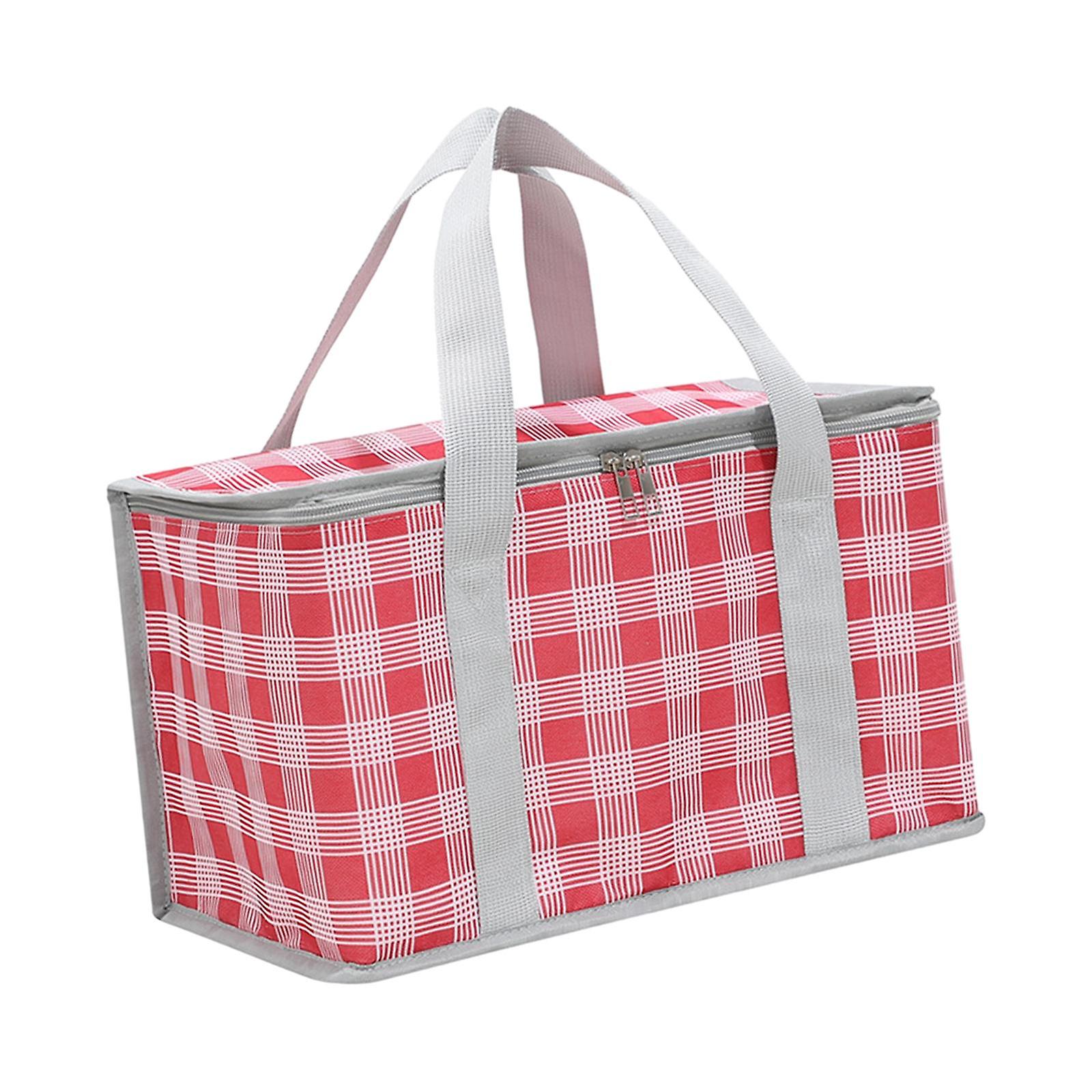 Insulated Reusable Grocery Shopping Bag Food Delivery Bag Stands Upright Grocery Transport with Handle Cooler Bag for Picnics