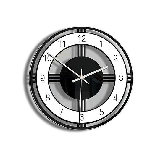 Retro Acrylic Round Dial Digital Mute Wall Clock Home Office Room Hanging Decor