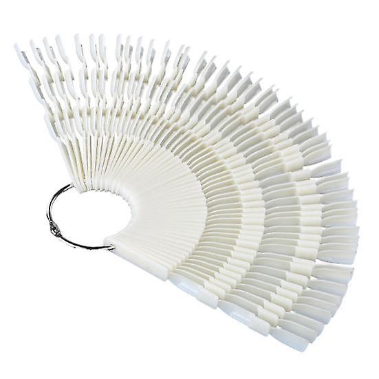 50Pcs Nail Display Boards Fan Shape Easy to Polish Eco-friendly Reusable Professional Display Transparent FALSE Nail