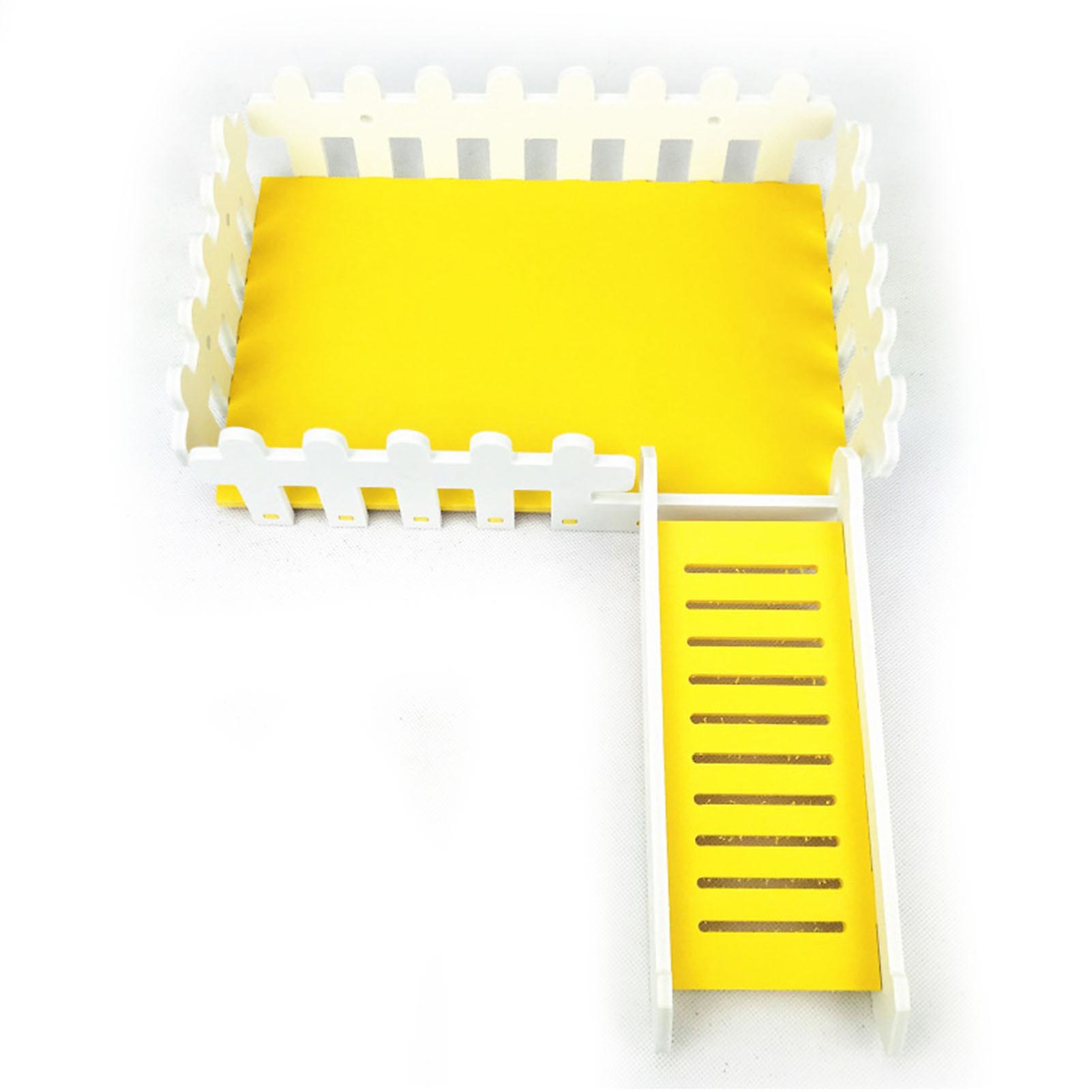 Hamster House Slide Platform Washable Detachable Easy to Install PVC Hamster White Fence Platform for Hamsters